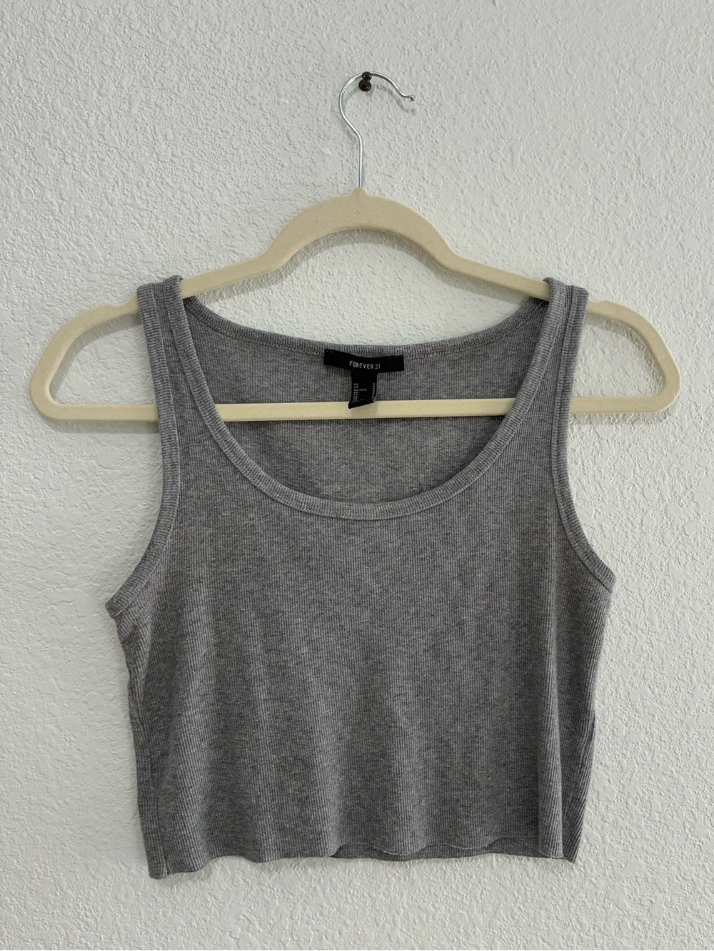 Forever 21 Gray Ribbed Crop Tank